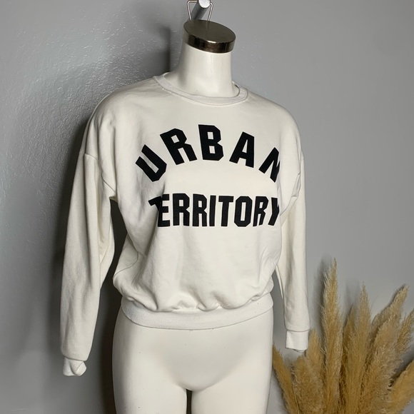 STORY Urban Territory Sweatshirt White Short Cropped Sz Small ? SEE PICS - Picture 7 of 11